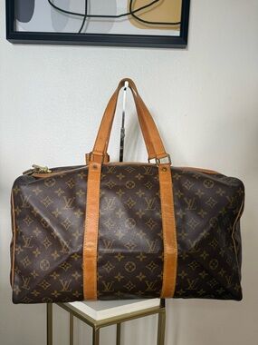 Vintage LOUIS VUITTON Monogram Sac Souple 45 Boston Travel Bag Duffle